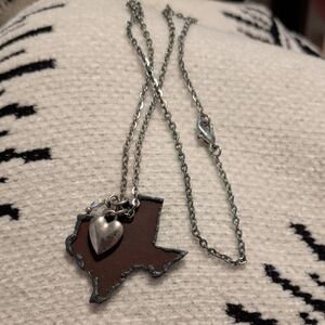 State Necklace with Heart Charm